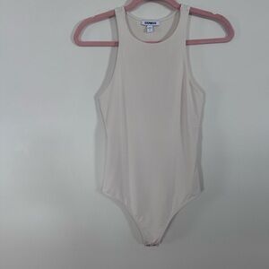 Express Body Contour Silky High Neck Bodysuit - Cream - XS